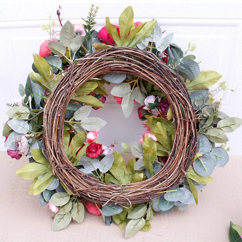Silk Peony Wreath