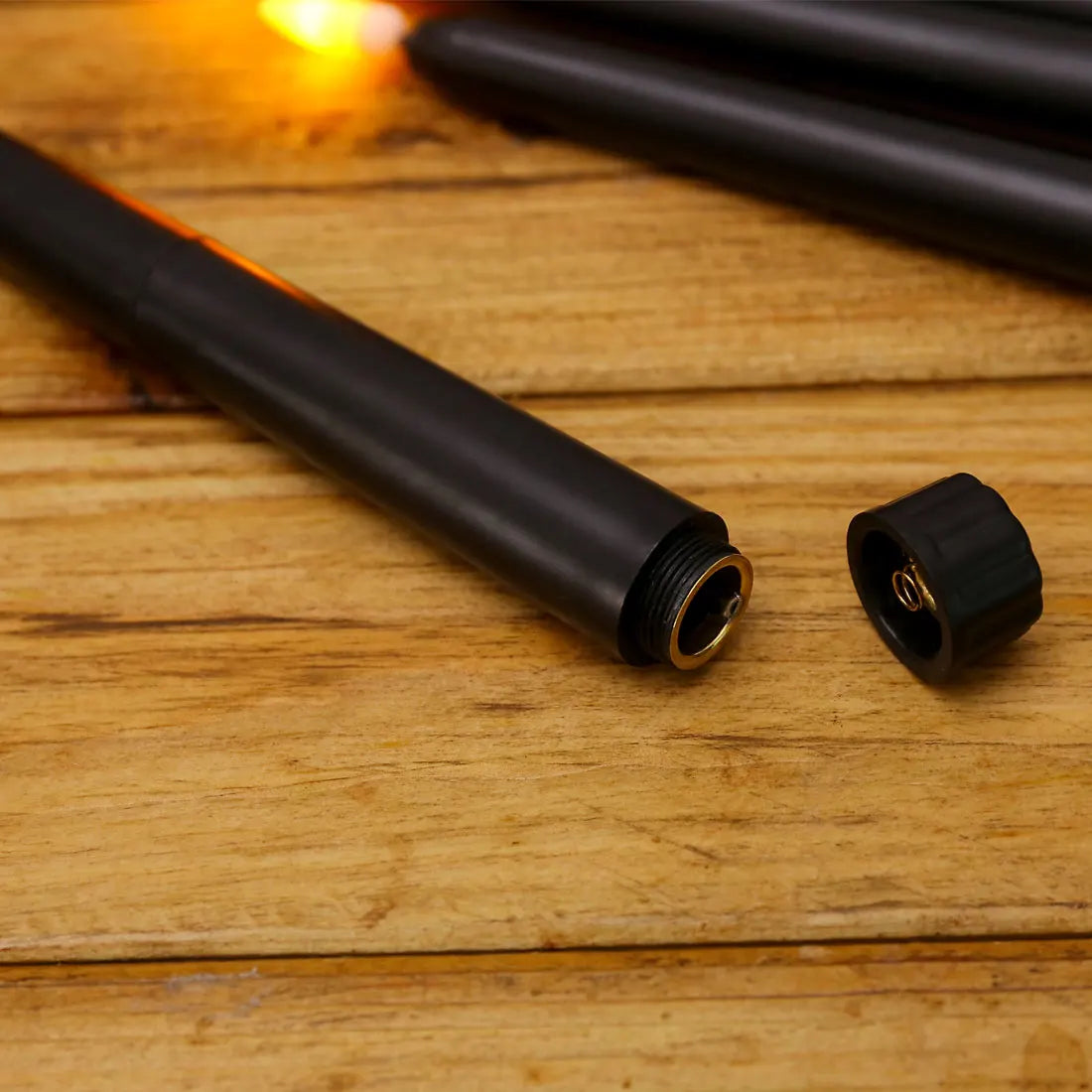 No Flame Black Candle Set