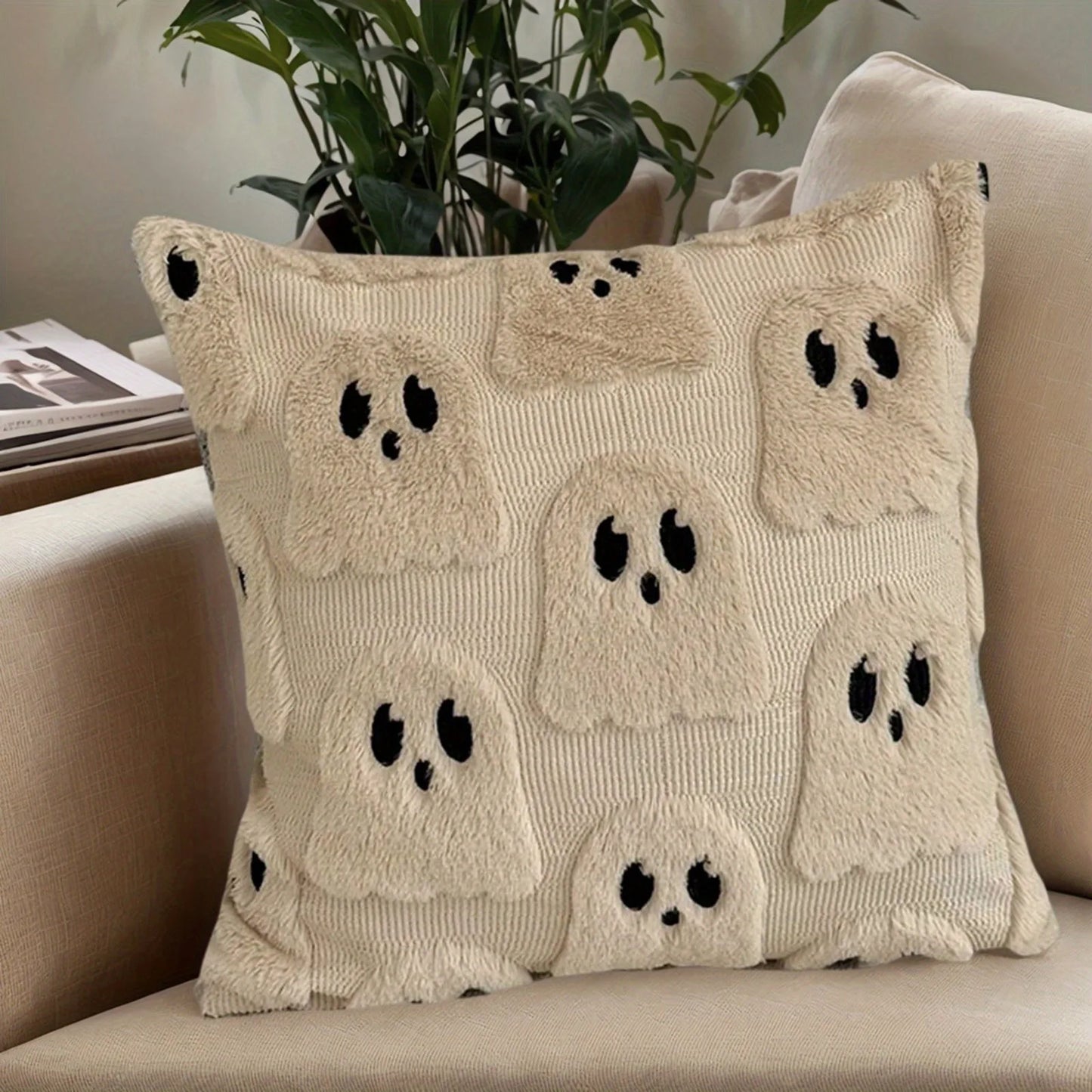 Beige Ghost Pillow Covers