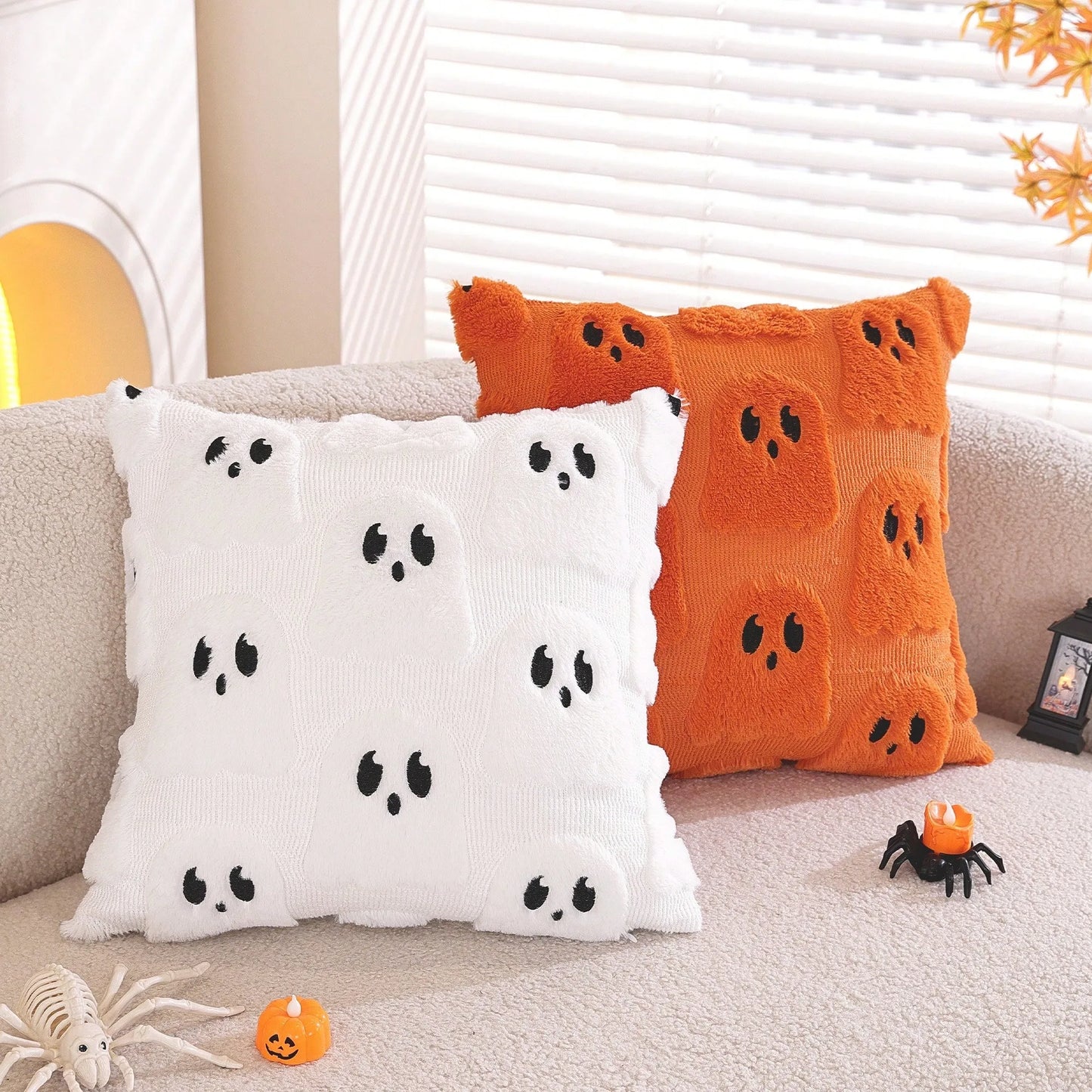 Beige Ghost Pillow Covers