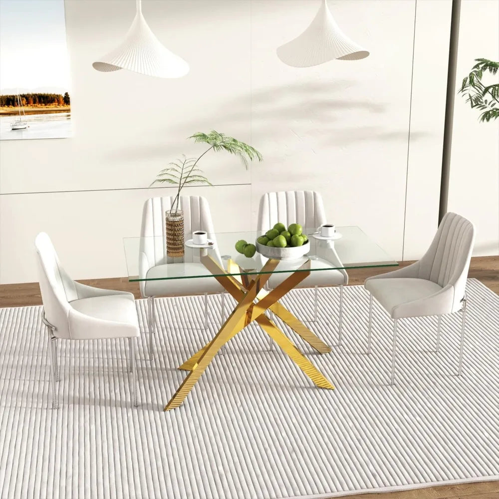 Modern dining room glass table