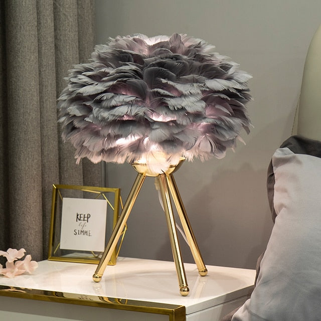 Plush Bedroom Table Lamp
