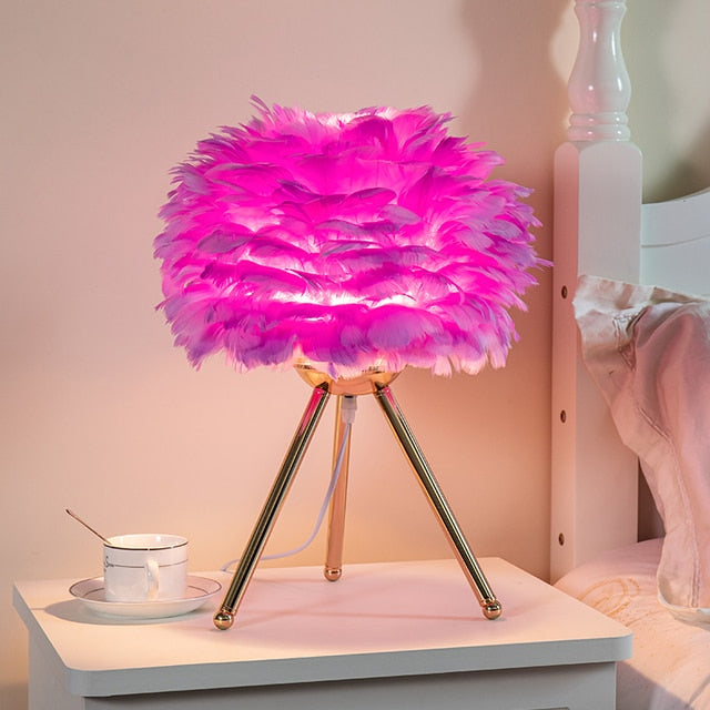 Plush Bedroom Table Lamp