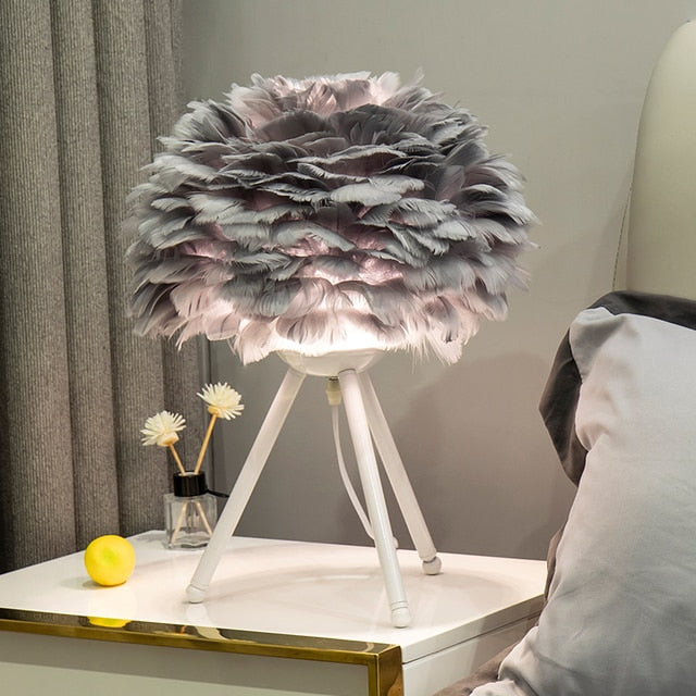 Plush Bedroom Table Lamp