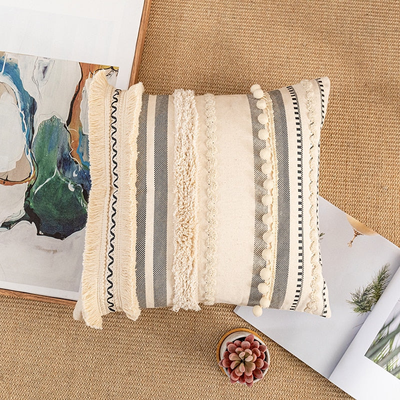 Tassel Cushion Cover (Cover Only,Filling Not Included)