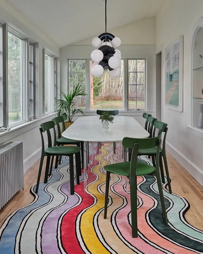 Swirled Stripes Accent Rug