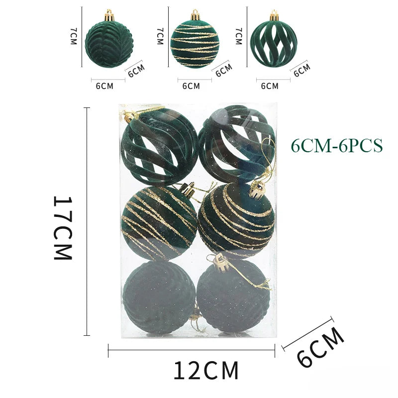  green Christmas balls with gold accents