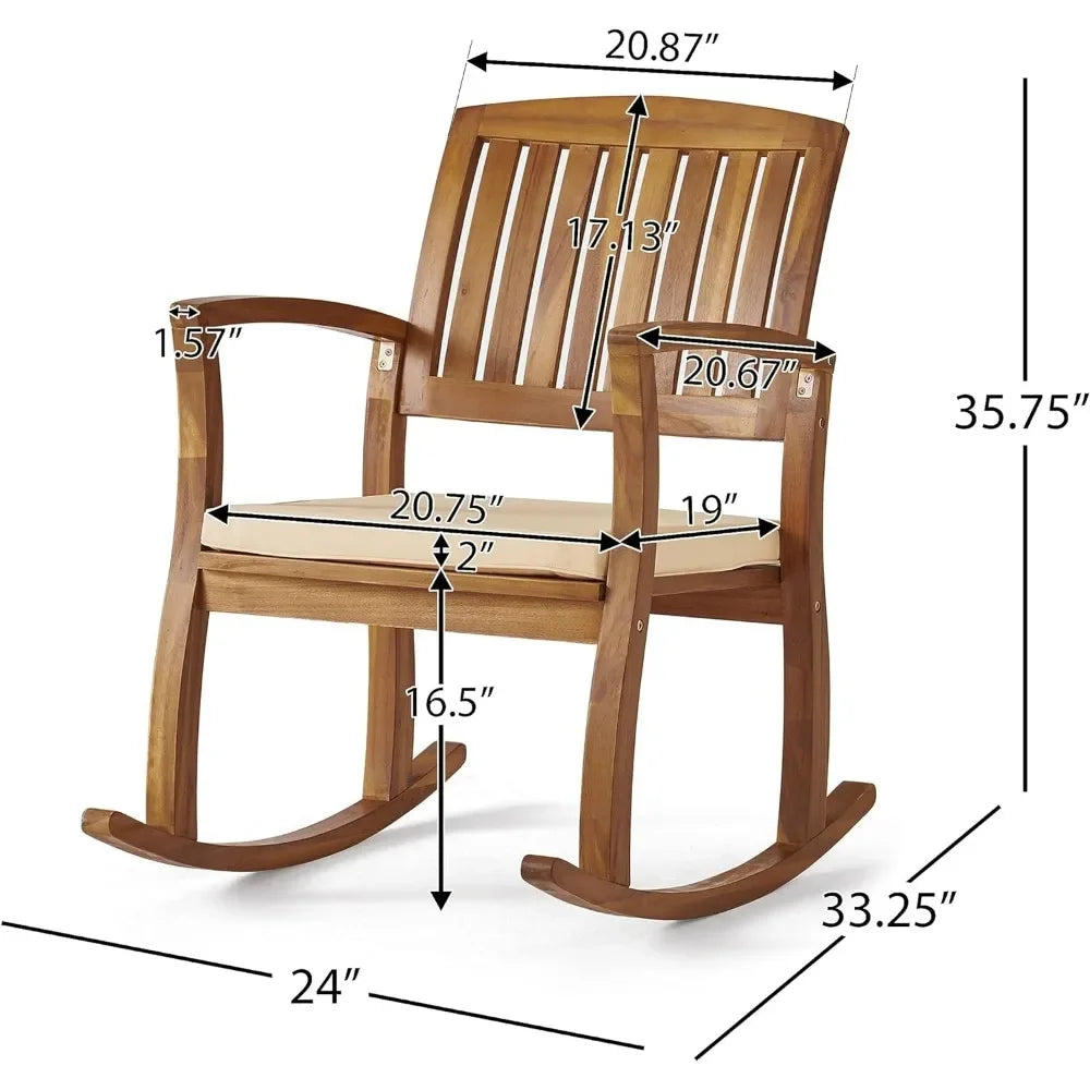 Teak Finish Rocking Chair