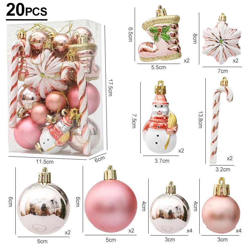 Rose Gold Holiday Ornament Set