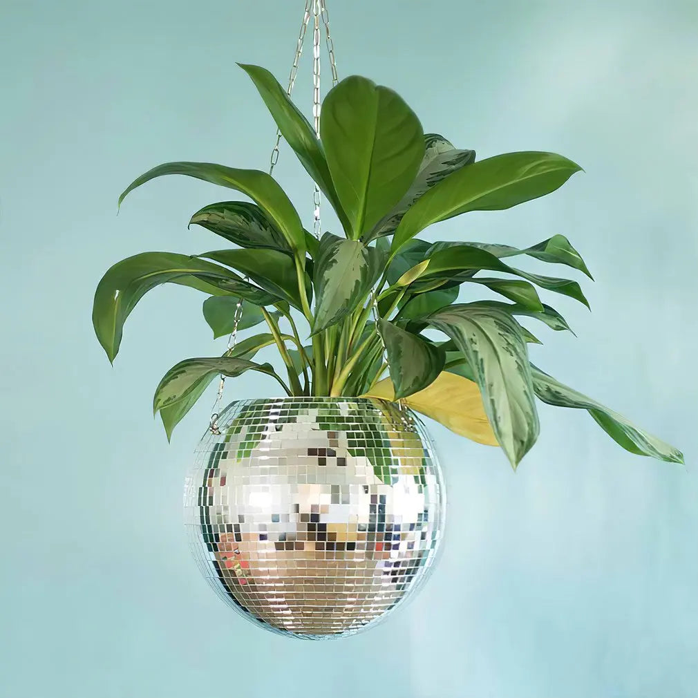 Mini Disco Ball Hanging Flower Pot