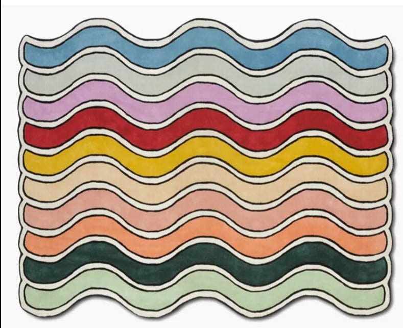 Swirled Stripes Accent Rug