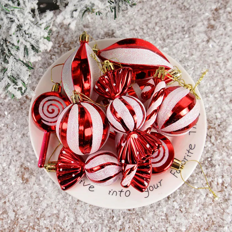 Red and White Striped Ornaments