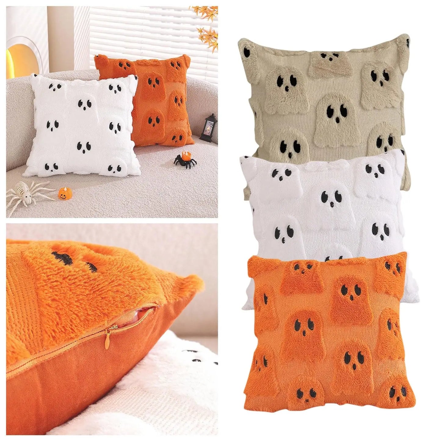 Beige Ghost Pillow Covers