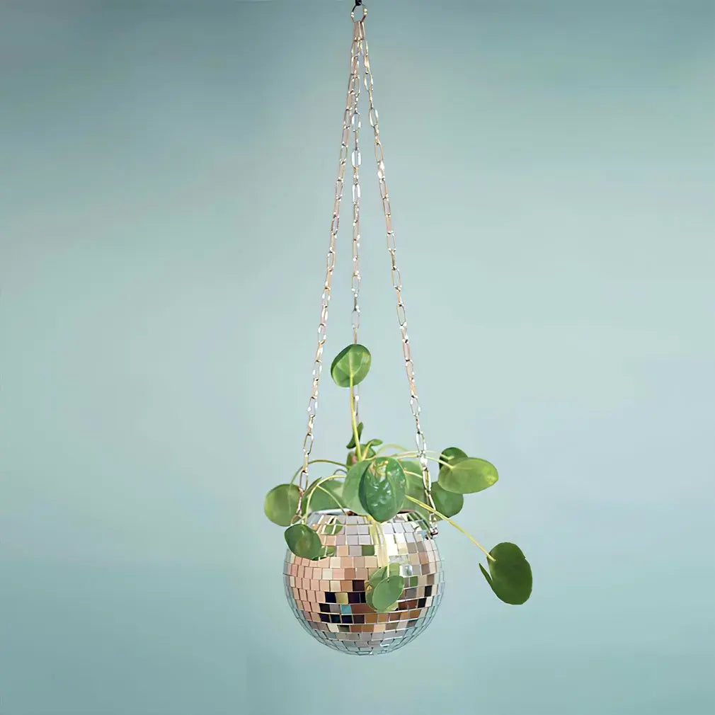 Mini Disco Ball Hanging Flower Pot