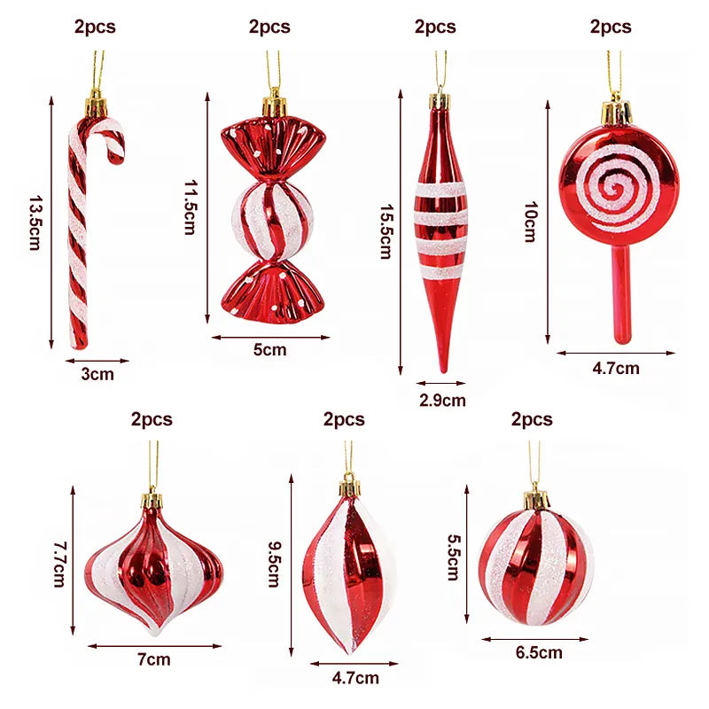 Red and White Striped Ornaments