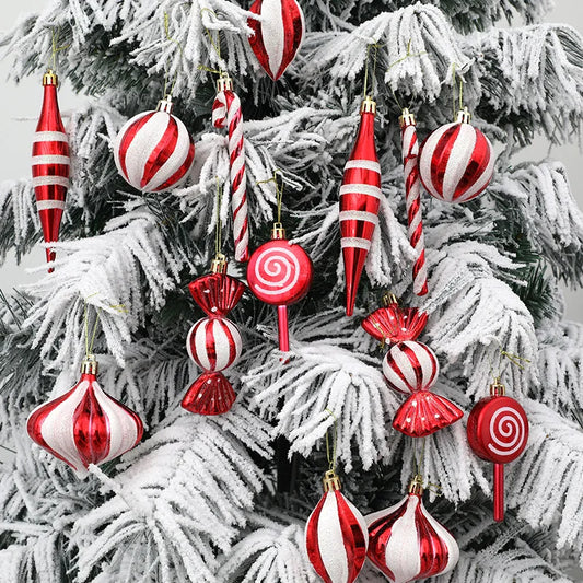 Red and White Striped Ornaments