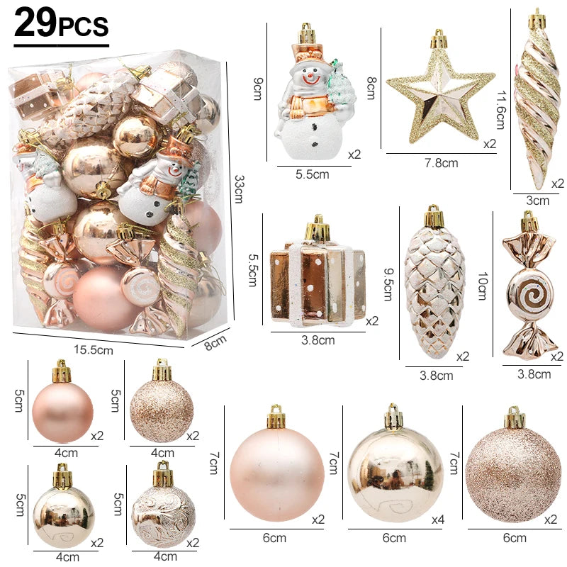 Rose Gold Holiday Ornament Set
