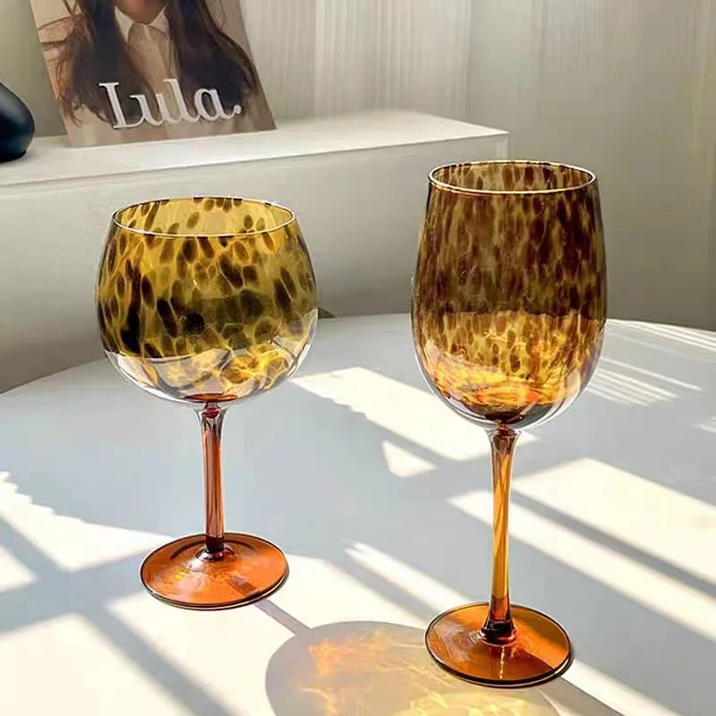leopard print wine glasses 