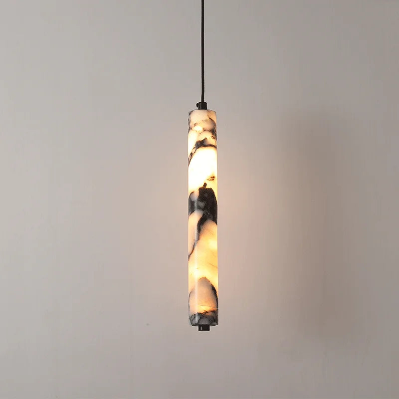 Marble patterned pendant light 