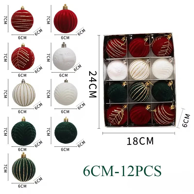 modern red green and white Christmas ornaments