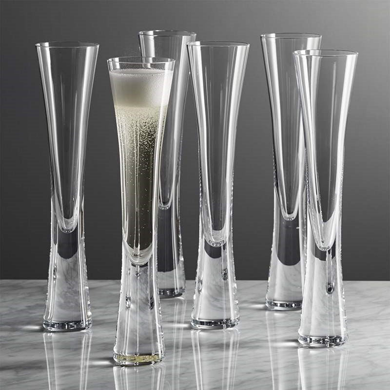 modern stemless champagne flutes