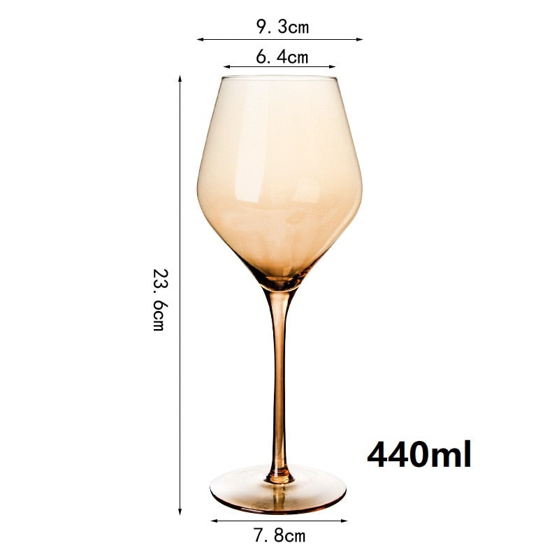 Crystal Amber Red Wine Glass Decanter Ultra-Thin Burgundy Bordeaux Goblet Big Belly Tasting Cup Bar Home Wedding Party Drinkware