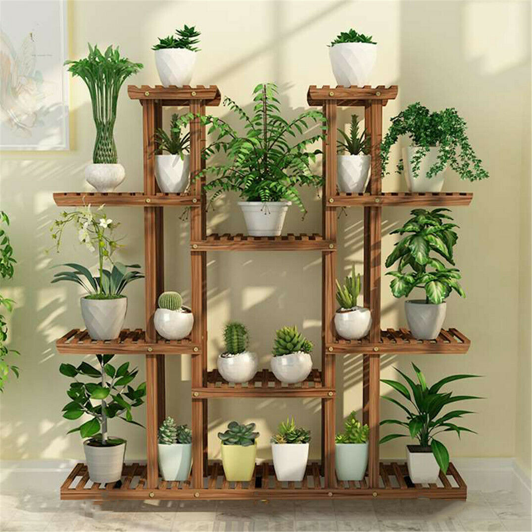 wooden plant stand for indoor plants