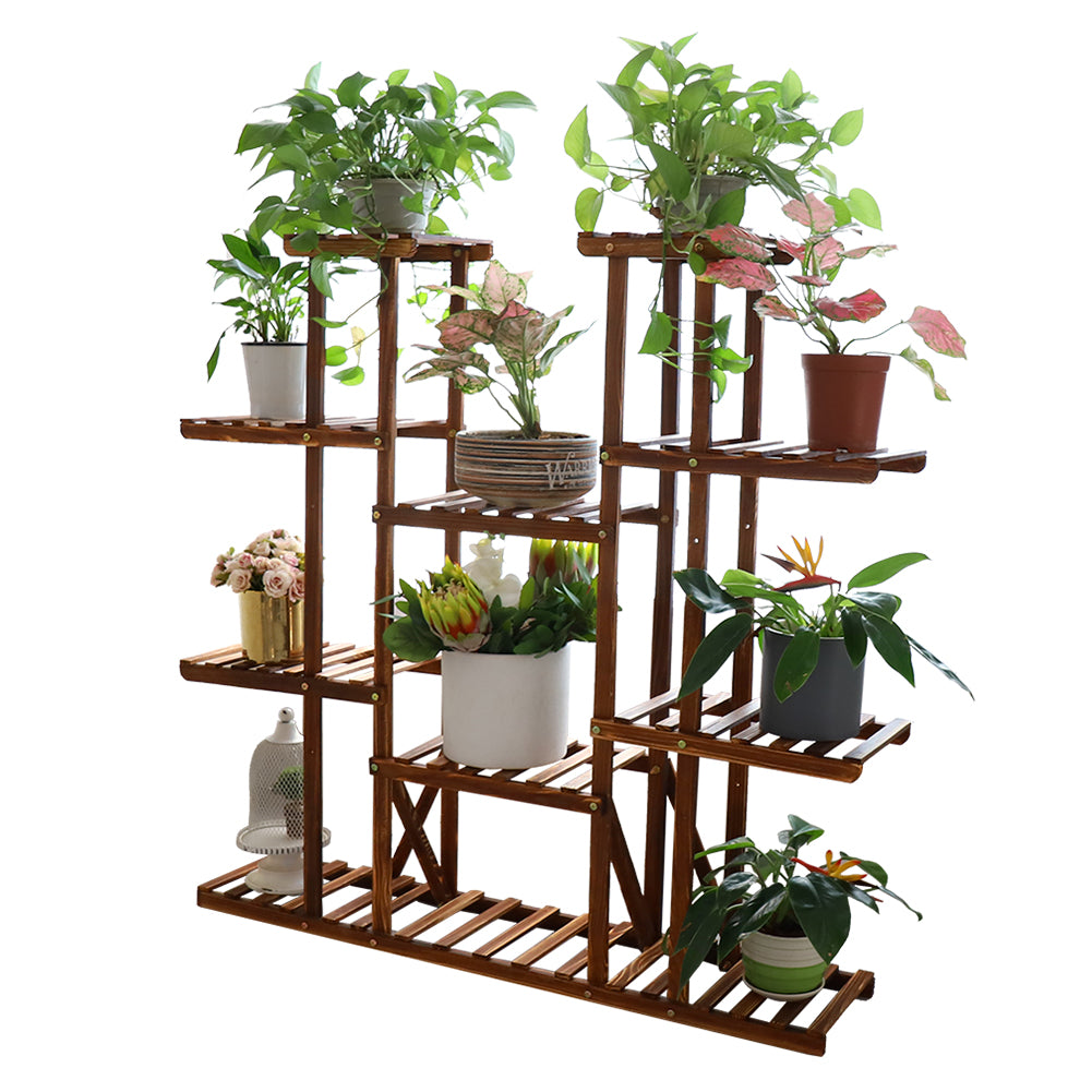 wooden plant stand outdoor