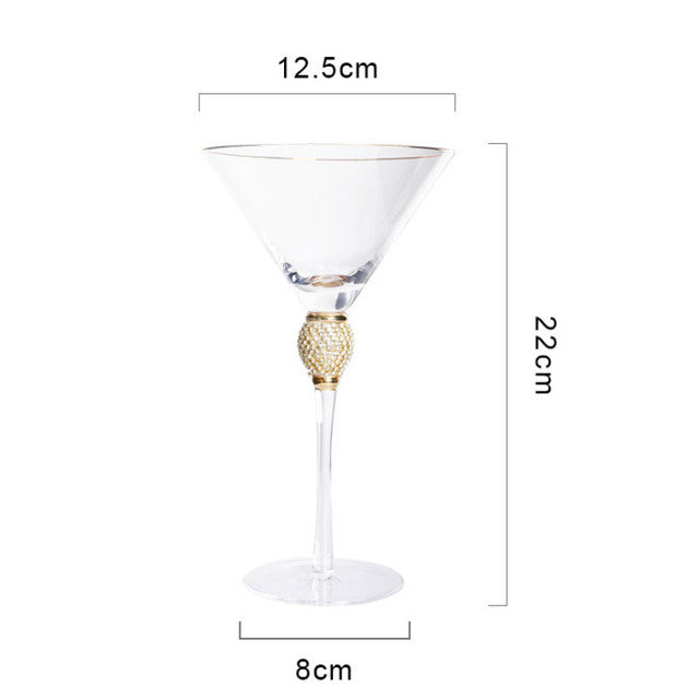 Inlaid Diamond Handmade Wine/Cocktail Glass
